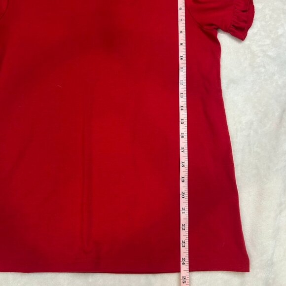 Fashion Red Flutter Sleeve T Shirt Women Medium - Picture 12 of 12